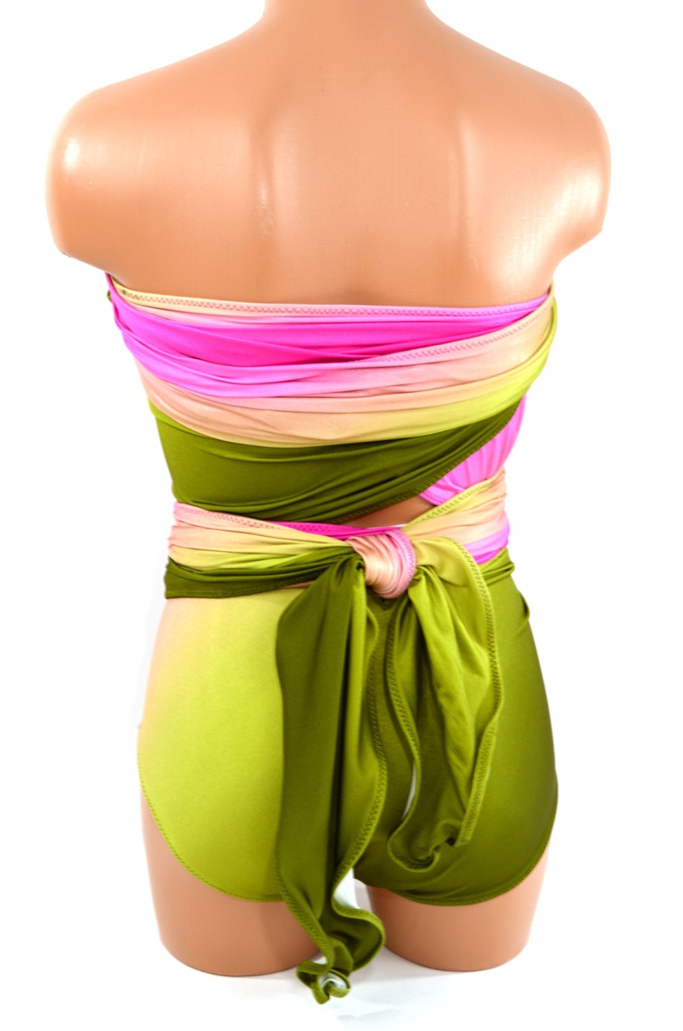 Plus Bathing Suit Watermelon Wrap Around Swimsuit XL Hot Pink