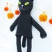 stuffed black cat halloween