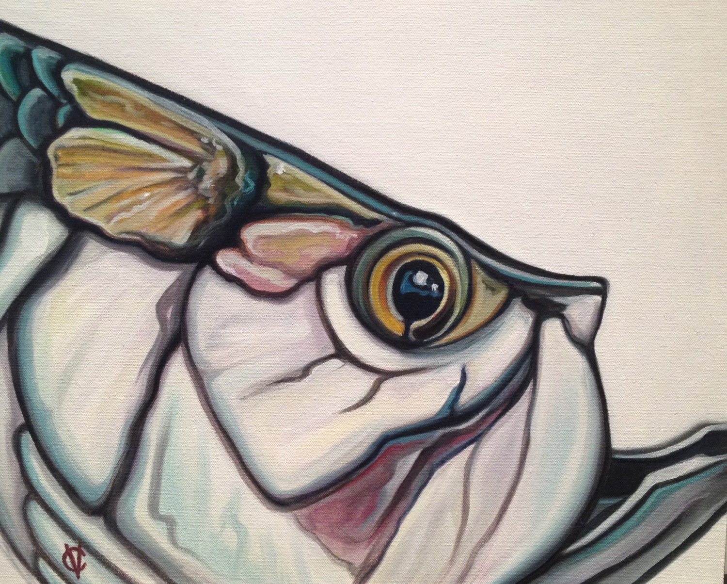 Original Tarpon painting by Carin Vaughn 16x20
