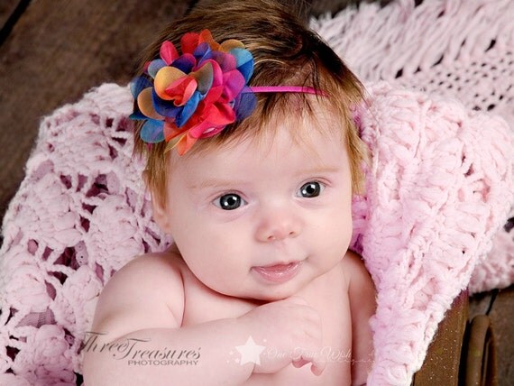 996 New baby headbands kl 395 baby headband, colorful chiffon flower, elastic headband, infant   