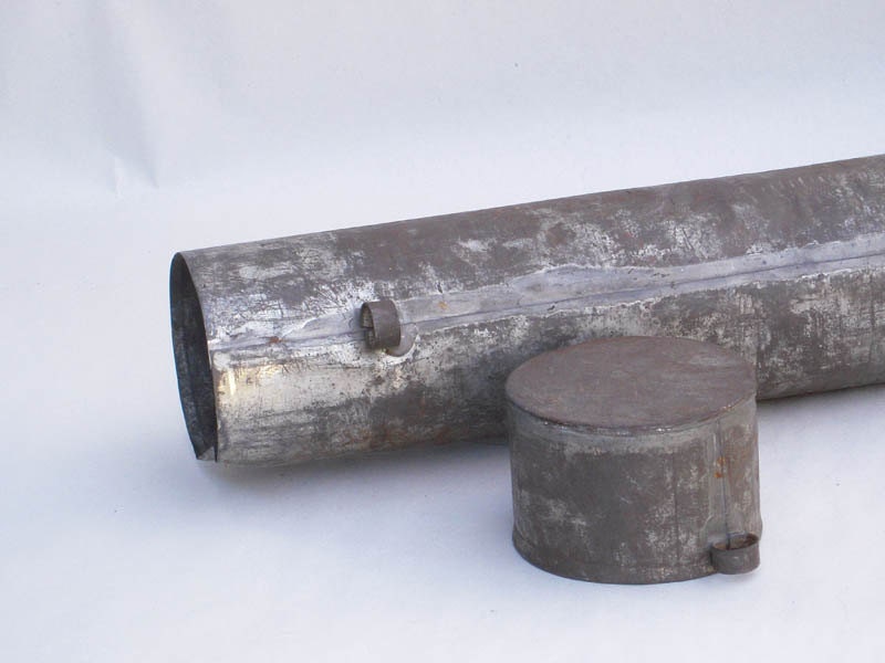 Antique Blueprint Tube Storage Tin Galvanized Tin Tube with