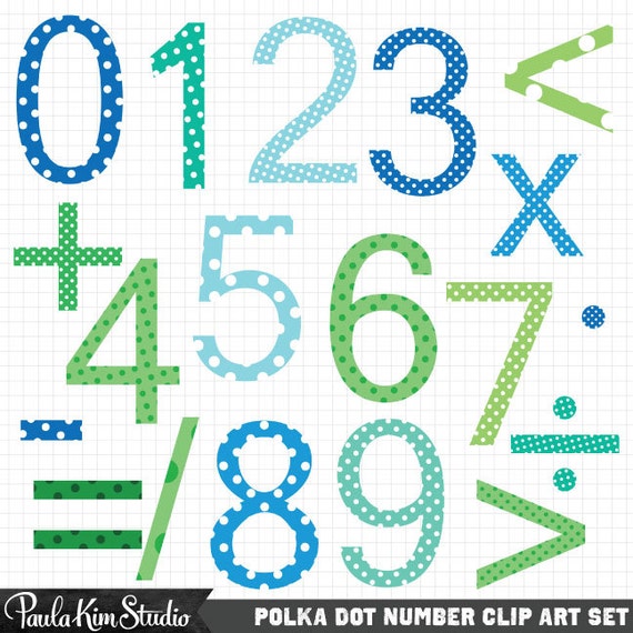 teacher clipart printable polka dot number and math clip art