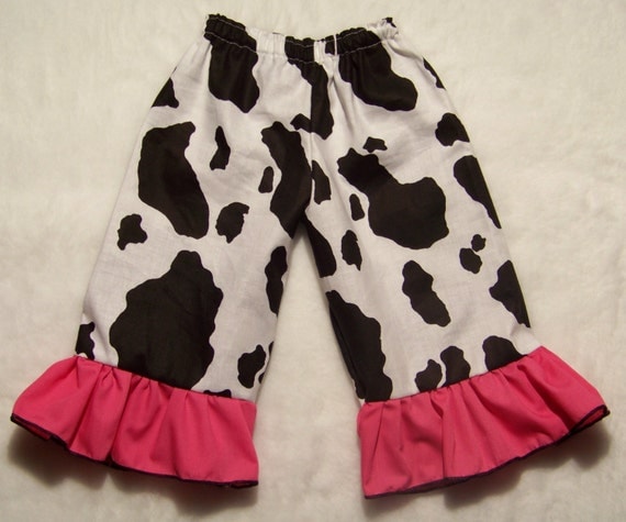 pink cow print pants