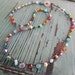 Ultra Dainty crochet necklace - Tiny Treasures Multi - colorful precious semi precious gemstone layering necklace boho by slashKnots
