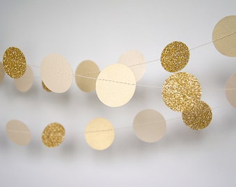 Gold Hearts Paper Garland 20 Colors to Choose