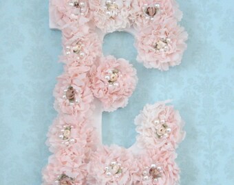 Nursery Letters, Shabby Chic Nursery Decor, Shabby Chic Nursery Letters, Rosette Nursery Letters, Baby Girl Nursery Decor, Baby Nursery
