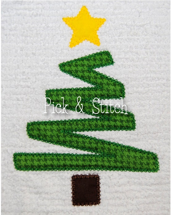 Zig Zag Christmas Tree Christmas Machine Embroidery INSTANT