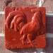 Concrete Rooster 6x6 Accent Red Tile