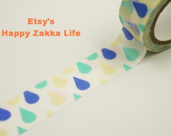 Raindrops Keep Falling on My Head - Japanese Washi Masking Tape - 5.5 yards