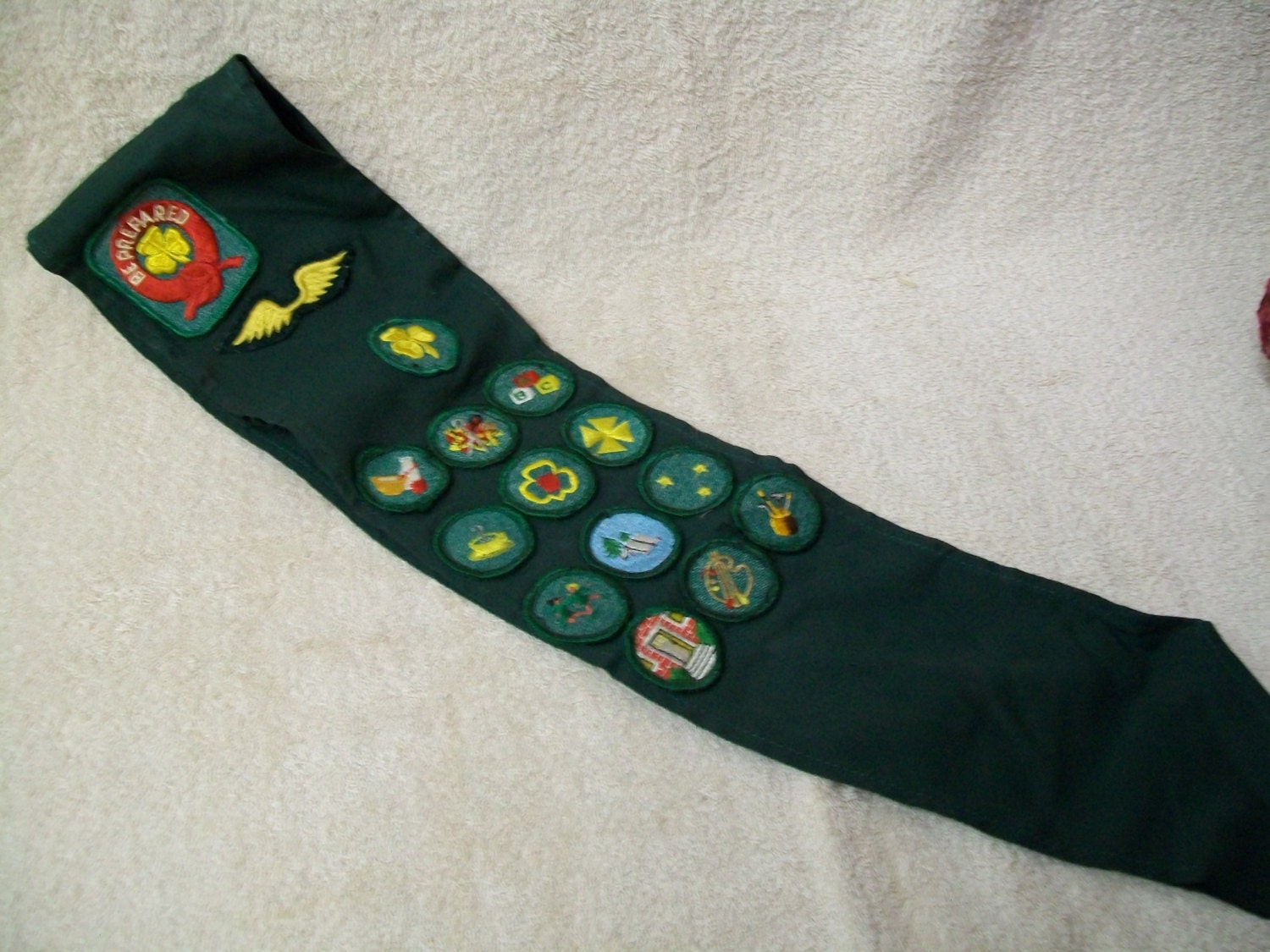 Girl Scout Badge Sash Official with badges by northwoodscabin