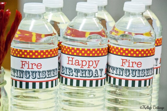 Fire Truck Water Bottle Wraps, Instant Download, Printable, Digital Il_570xn