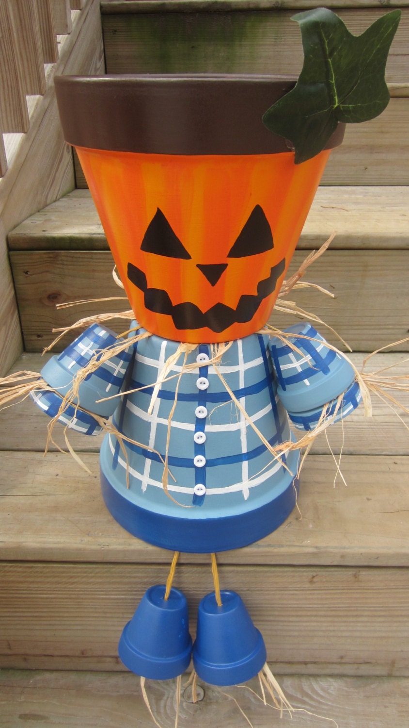 HALLOWEEN Decoration Planter Pot Person People by GARDENFRIENDSNJ