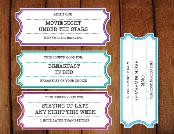 printable coupons tickets vouchers diy printable