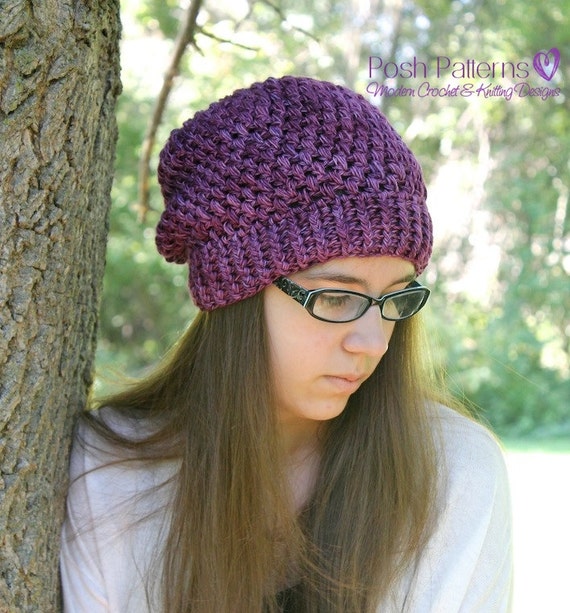 Download Crochet PATTERN Crochet Slouchy Hat Pattern Baby Crochet