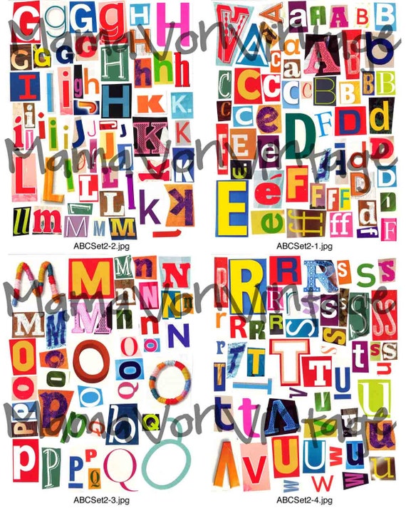 Printable Magazine Letter Cutouts Set 2 Alphabet AZ