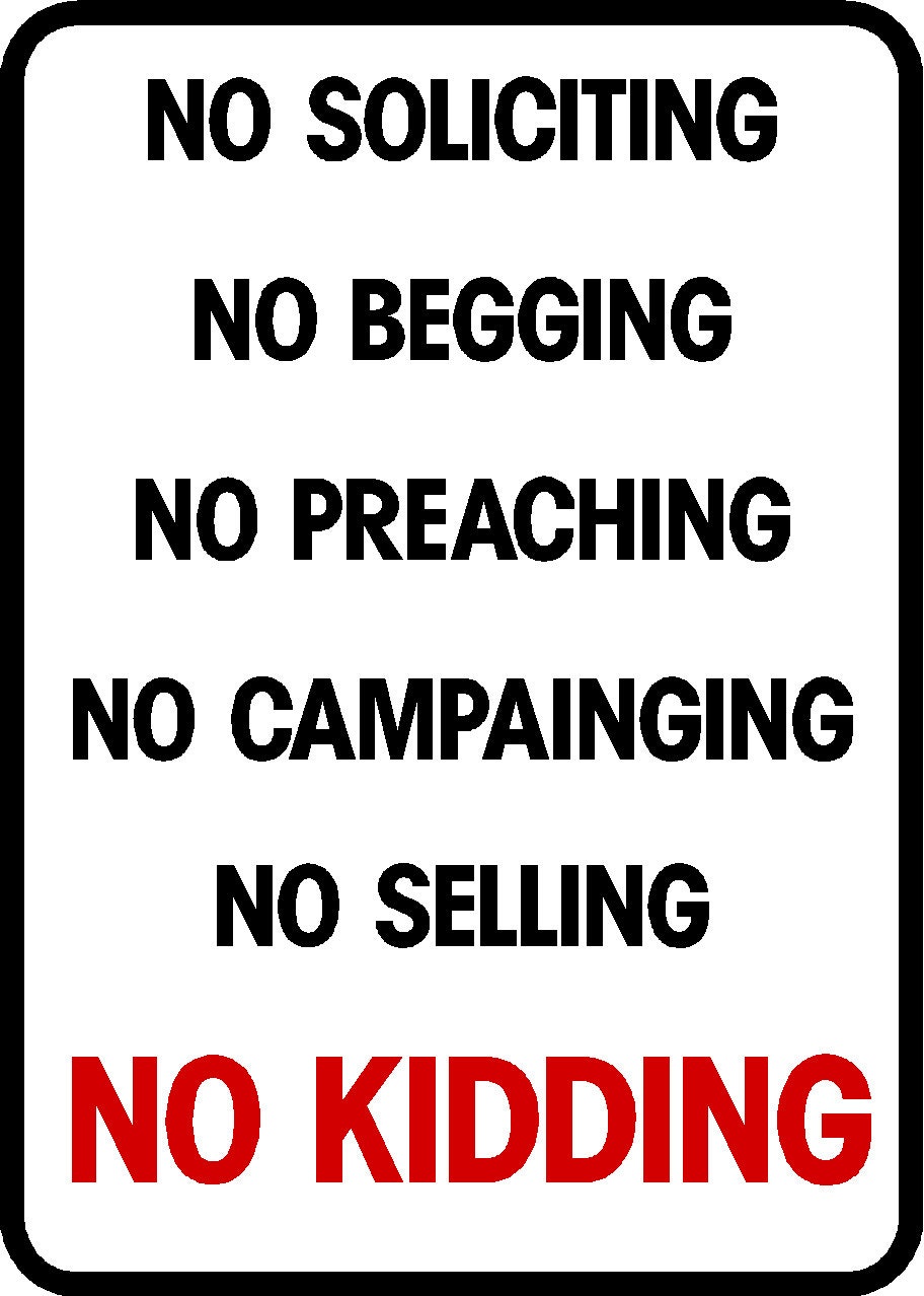 Funny No Soliciting Sign Printable - 2023 Calendar Printable