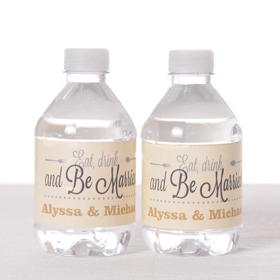 100 Wedding Water Bottle Labels - Waterproof Self Stick Labels Il_570xn