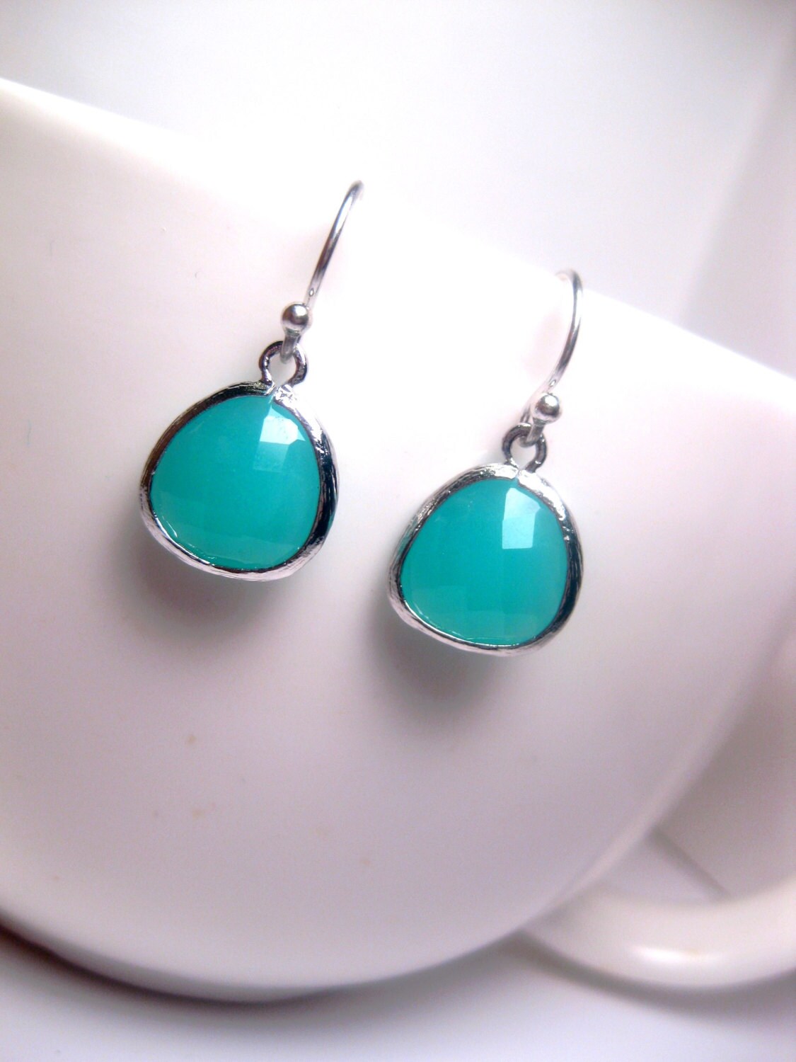 Turquoise Drop Earrings With Sterling Silver Dangle Earrings