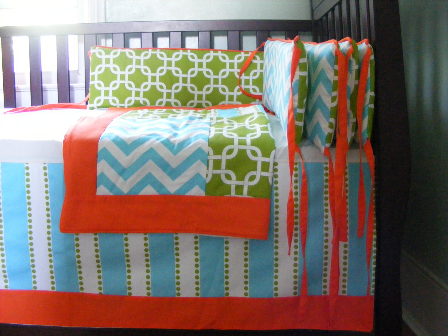 Baby Bedding Crib Bedding Crib Set ORANGE by ThePincushionStore