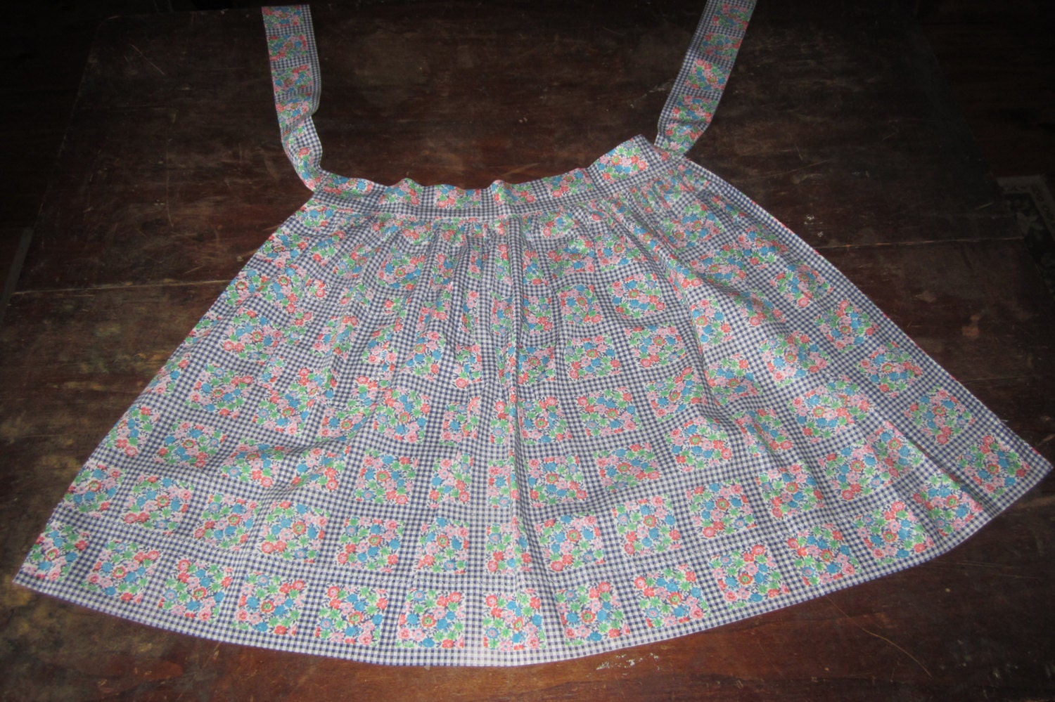 Grembiule vintage anni ' 40 anni ' 60 blu di theoldtimejunkshop