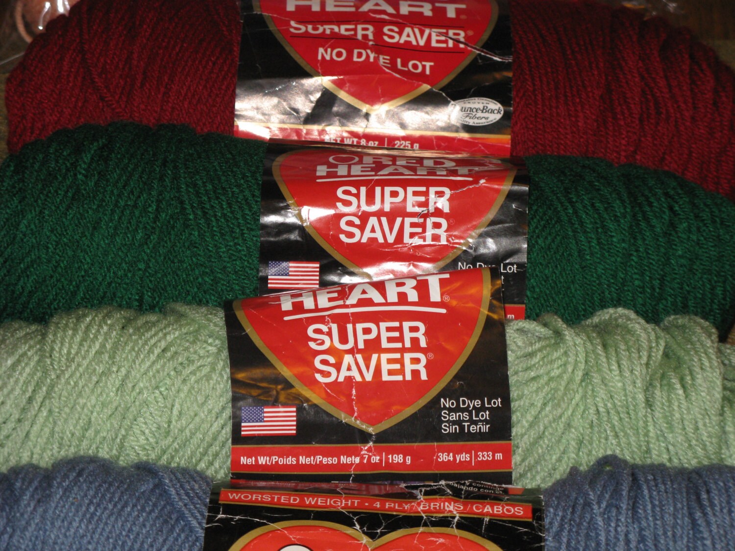 Vintage YARN Red Heart 4 Ply Worsted Weight Acrylic 4 by