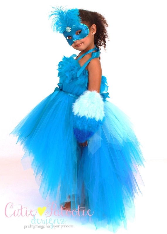 Tutu Dress - Jungle Jewel - Turquoise - Blue Macaw Parrot Halloween Costume - 12 Month to 2 Toddler Girl - Cutie Patootie Designz Il_570xn
