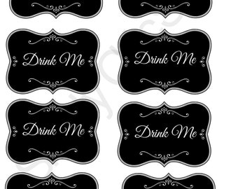 Popular items for drink me label on Etsy