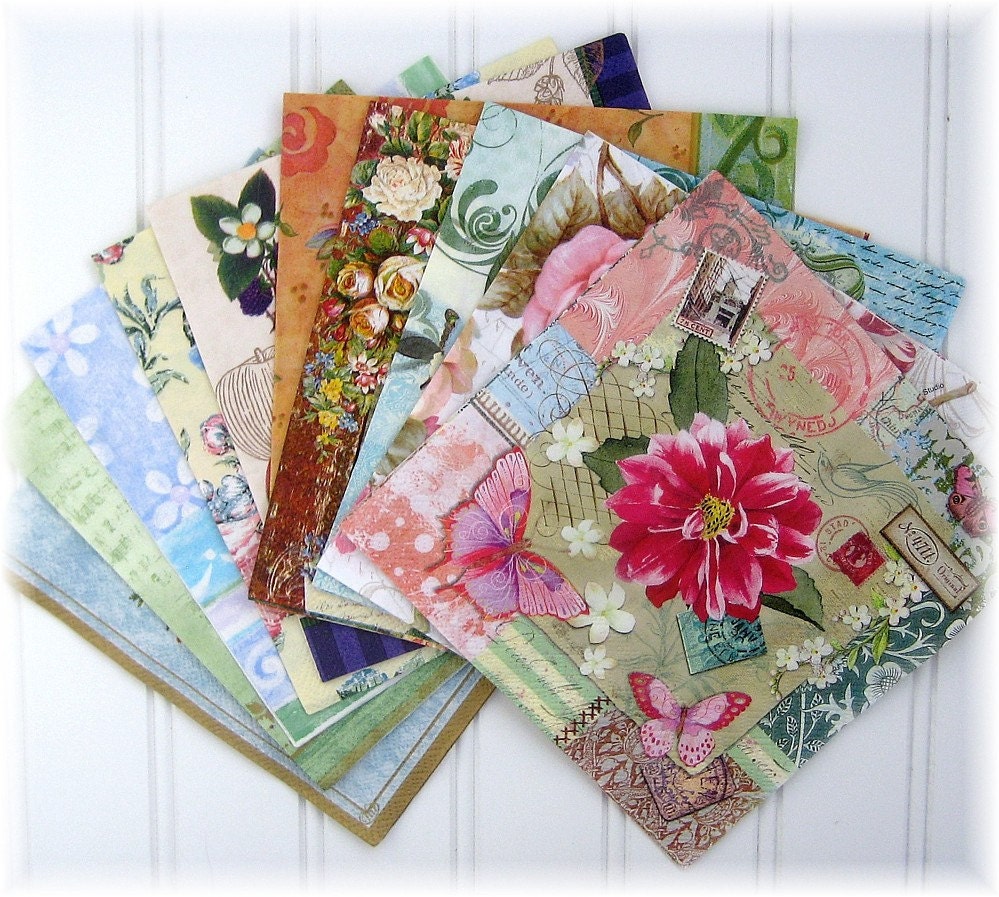 10 Beautiful Napkins for Collage Scrapbooking Art