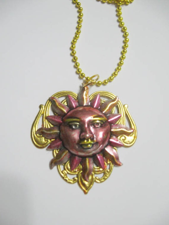 art nouveau sun pendant by dreammaidendesigns on Etsy