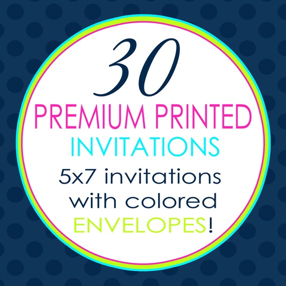 30 Invitation printing and FREE colored envelopes #803 Il_570xn