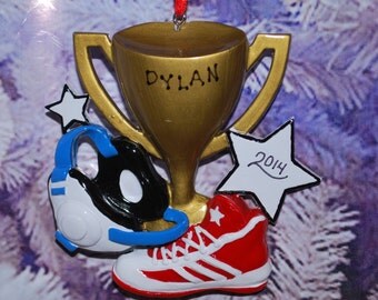Personalized Wrestling Christmas Ornament