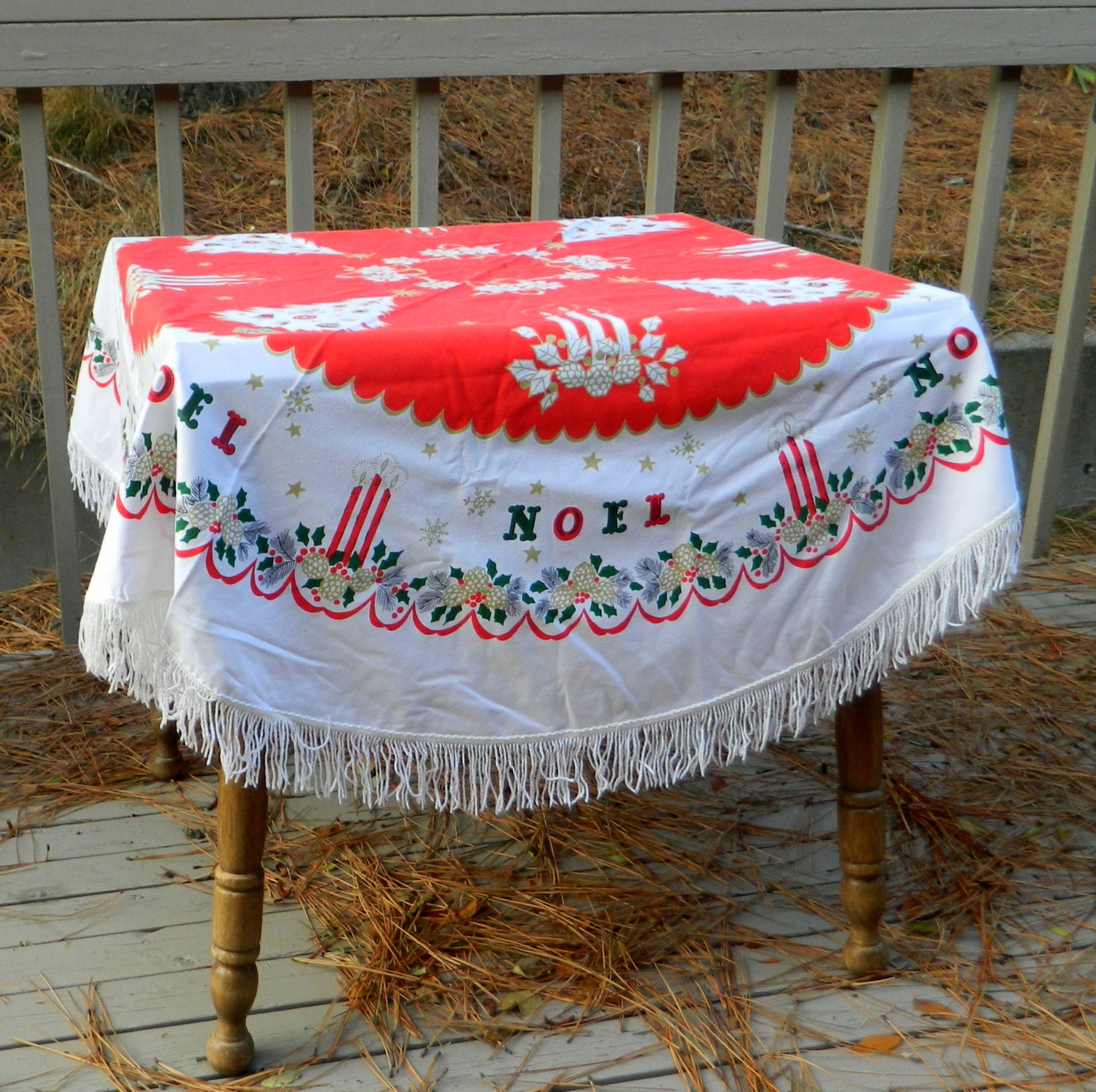 Vintage Christmas Tablecloth 