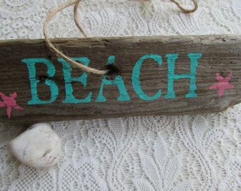 Beach Driftwood Sign, Reclaimed Beach Sign, Beach Cottage, Beach Decor, Beach Theme Decor