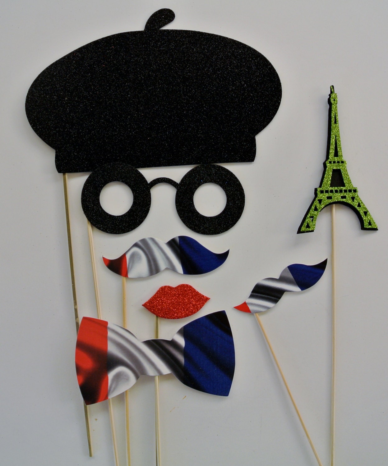 French Inspired Photo Booth Props Beret Eiffel Tower By PICWRAP