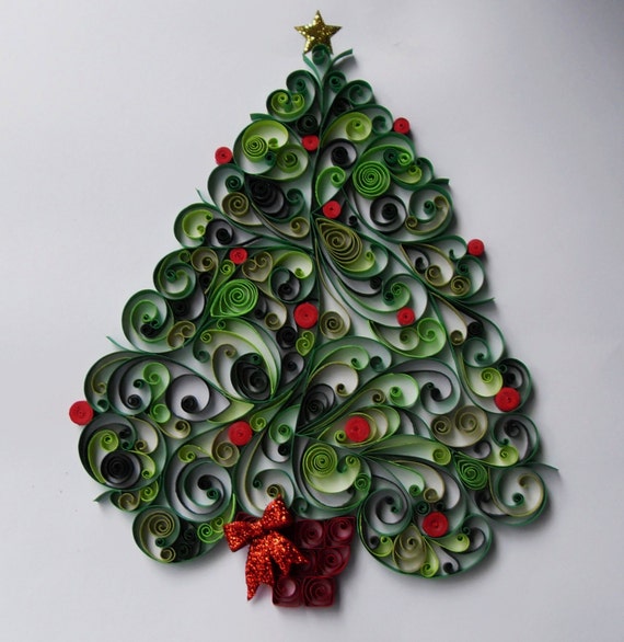 Items similar to Quilled Christmas Tree 12