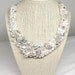 Bridal Statement Necklace- Bridal Bib Necklace- Pearl Flower necklace- Pearl Bridal Bib- Wedding Necklace-Pearl Flower Bib-Ivory Bridal Bib