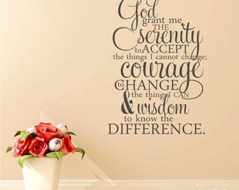 Serenity Prayer Wall Art prayer wall decal | etsy Serenity Prayer Wall Art prayer wall decal | etsy