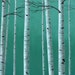 Original birch tree paintings Canvas wall art Large Teal