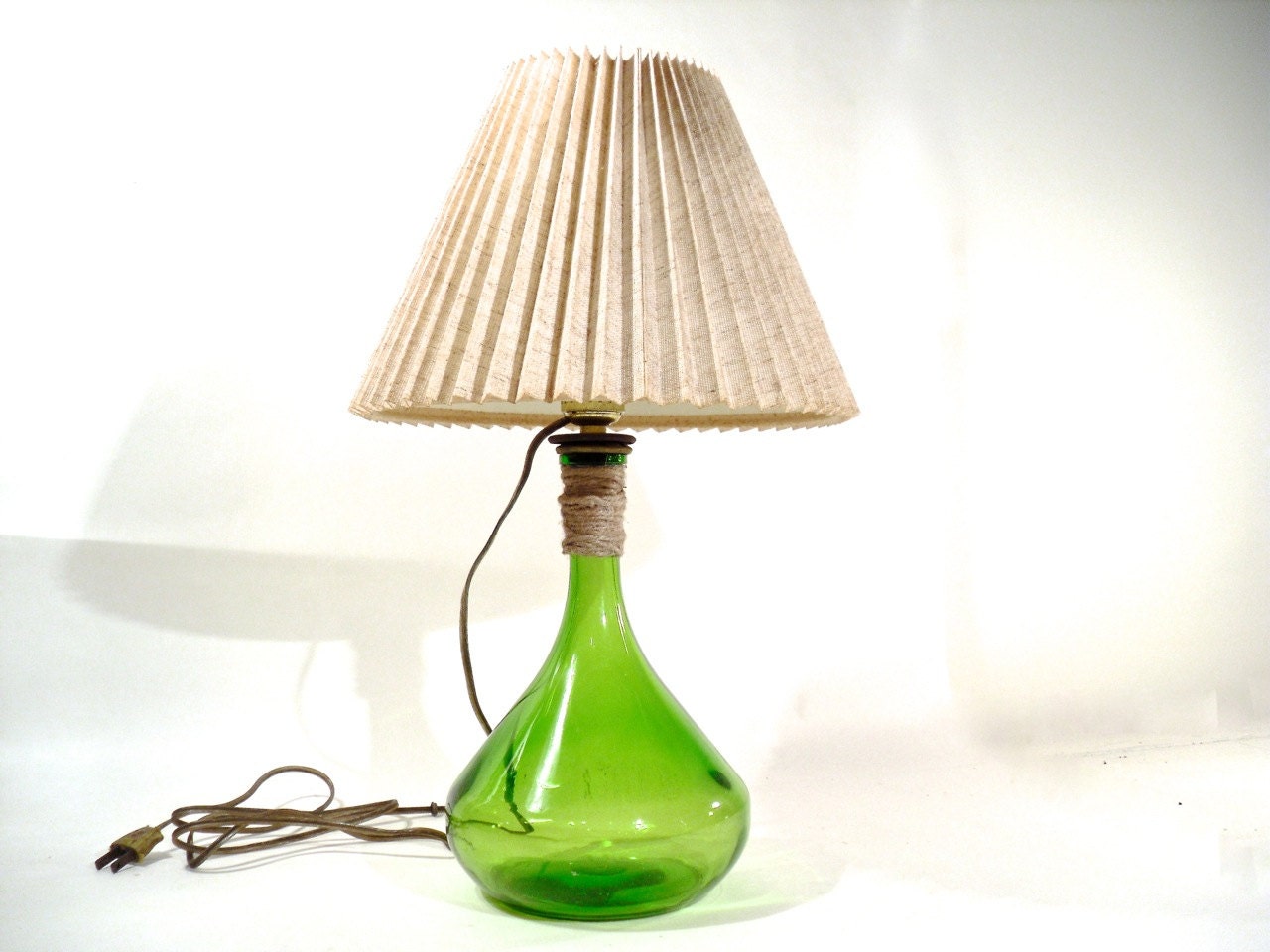 Retro Table Lamp Boho Glass with Shade