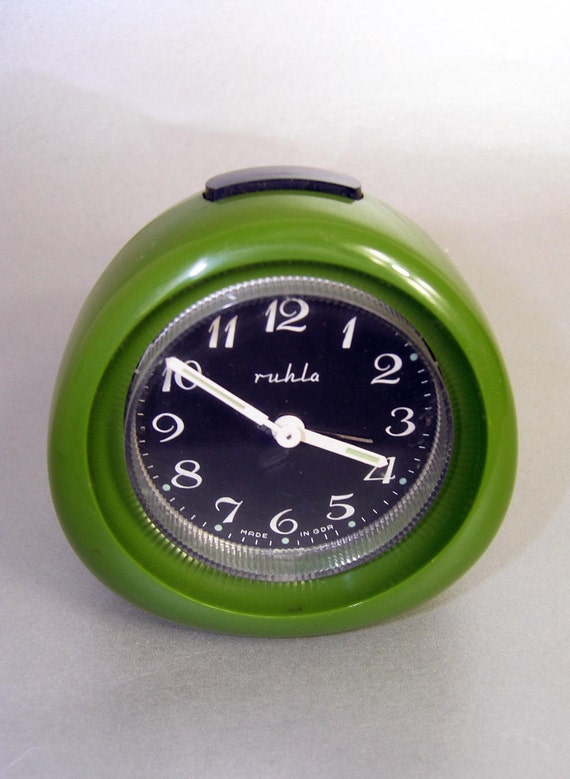 Retro 1970s WindUp Alarm Clock Funky Vintage Alarm Clock