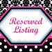 Custom Listing for Candace