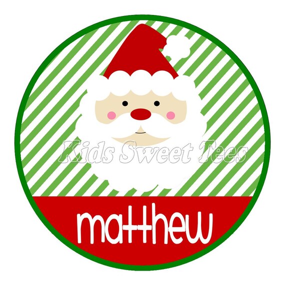 santa stripes personalized digital image Il_570xn