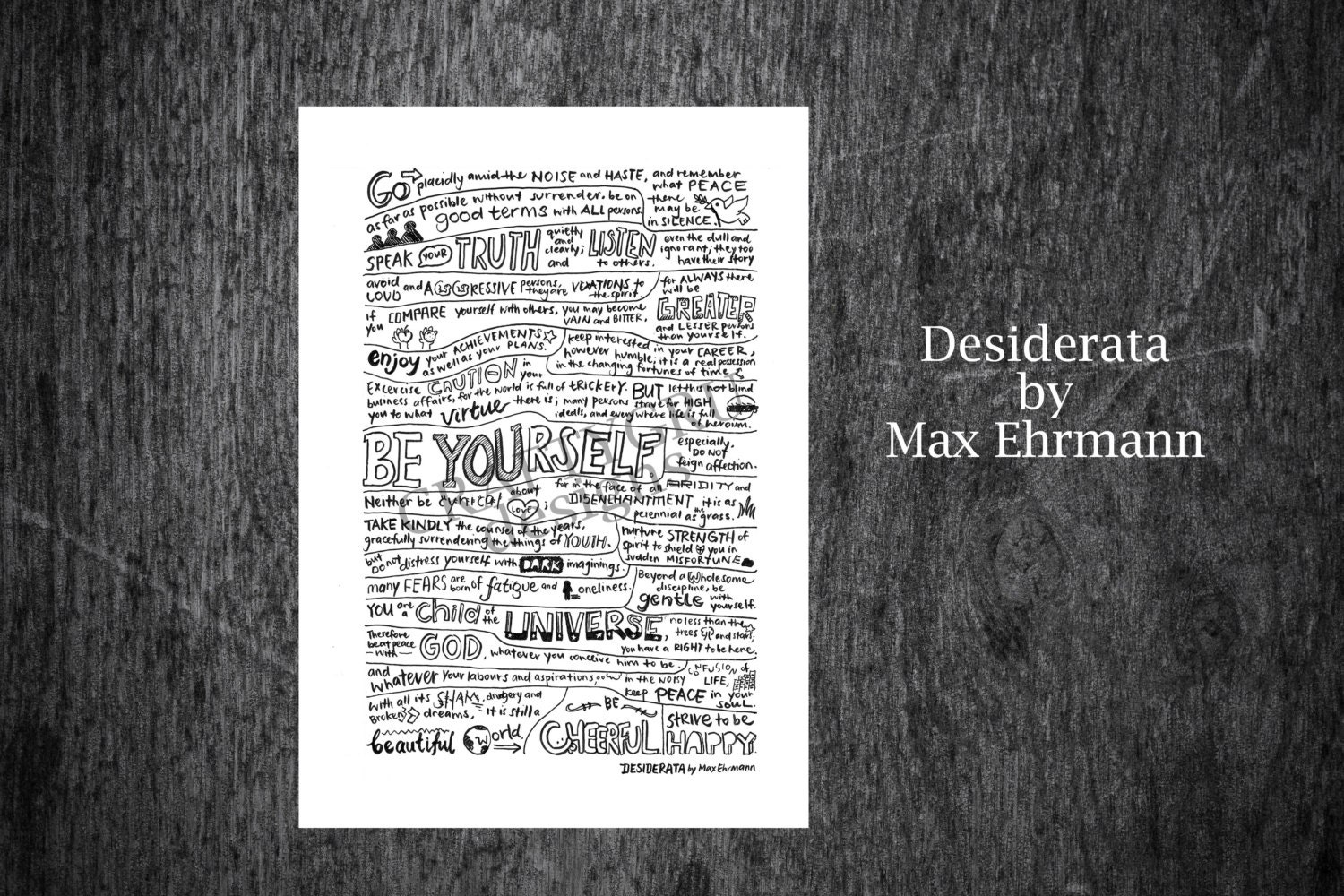 Printable Desiderata print Desiderata poem Max by craftygru