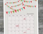 2015 Editable Calendar, Instant Download, Printable, Pendant Design, Printable PDF File with Editable Text Boxes for Personalization Il_170x135