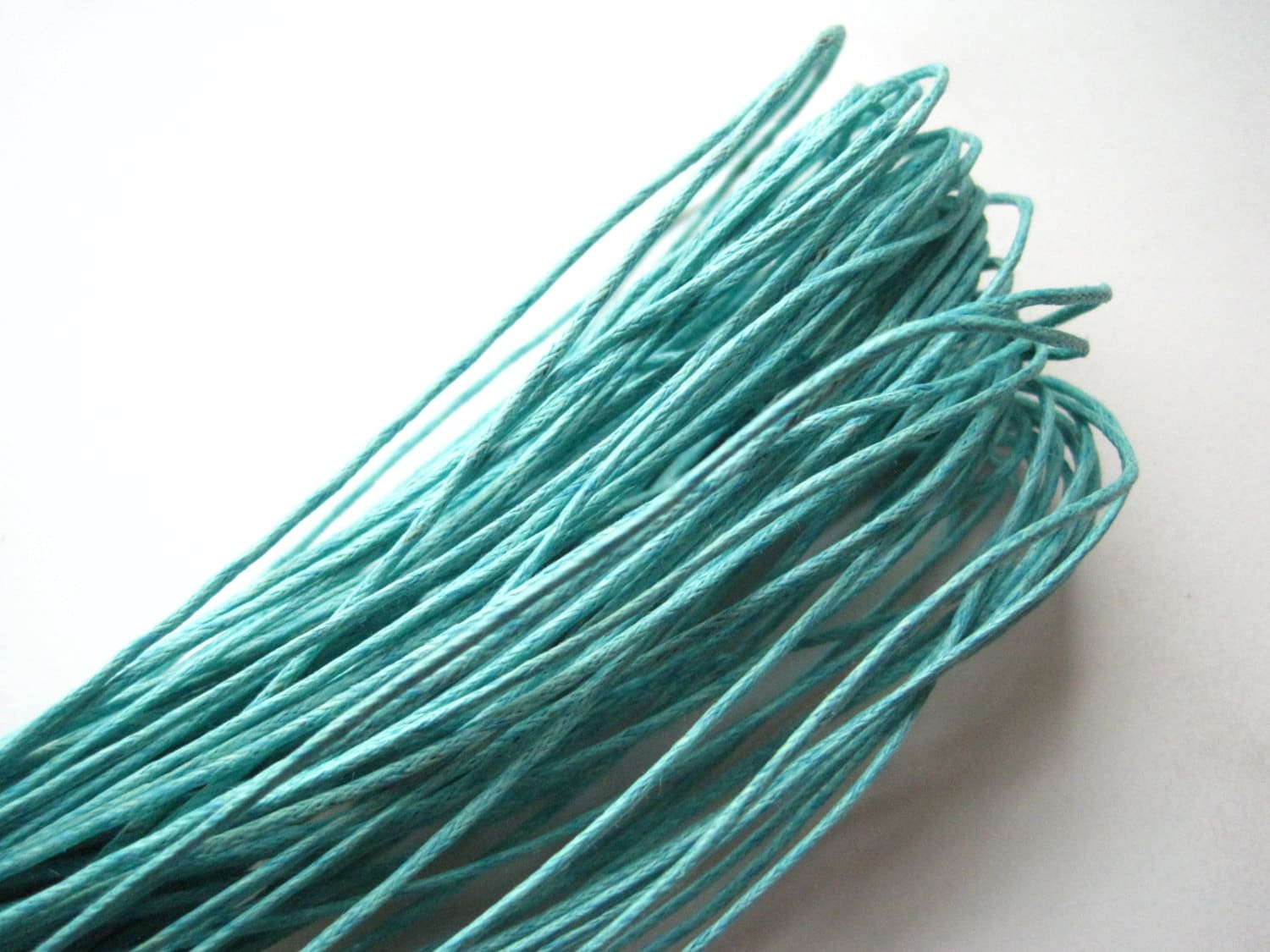 Aqua Waxed Cotton Cord Aqua Waxed String 10 yds 30 ft 1mm