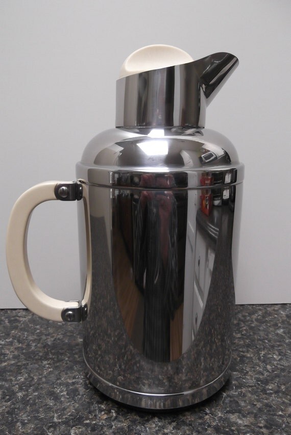 vintage BODUM  ITALY tall chrome vacuum carafe  11 tall x