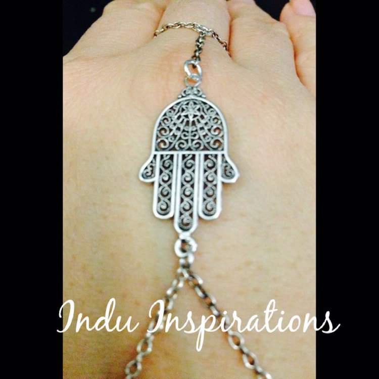 Hamsa Handcrafted sterling silver ear-cuff