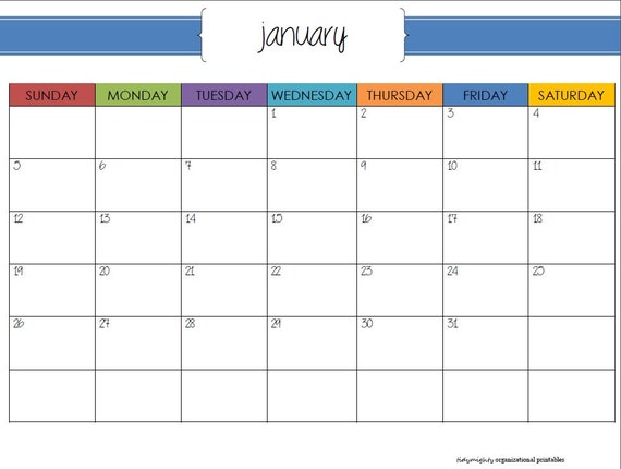 2014 Monthly Calendar / Organizer Printable PDF by tidymighty