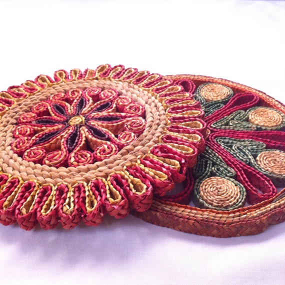 Mid Century Woven Trivets / Pot Holder / Hot Plate by CaityLinn08