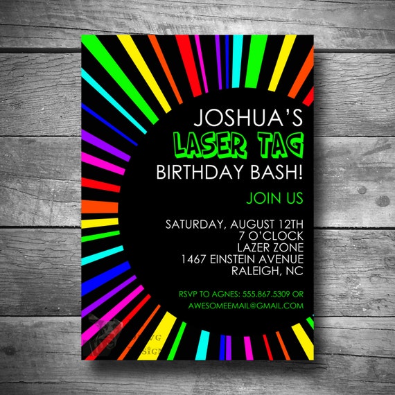 Laser Tag Party Invitations 5